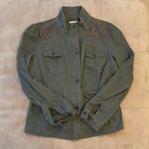 Women’s Candie's Utility Jacket in Green w/ Lace Accents Size M
